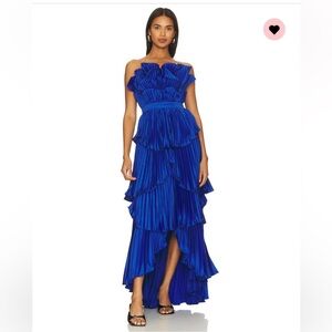JUDAH SCALLOP PLEATED DRESS IN DEEP WATERS